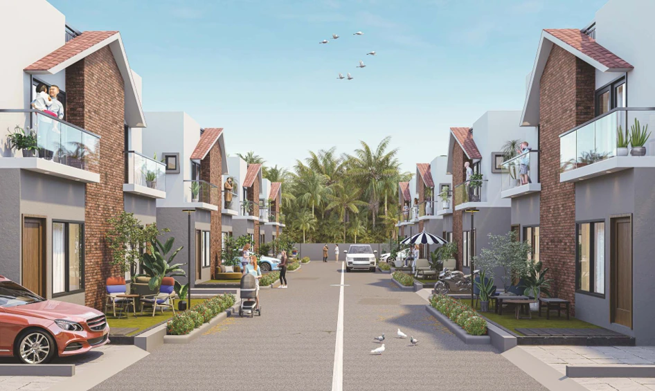 Upcoming bungalow project in Surat with RCC roads at Green Nest for smooth access to private villas